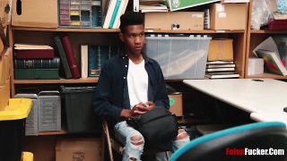 Straight chocolate young teenager by white cop